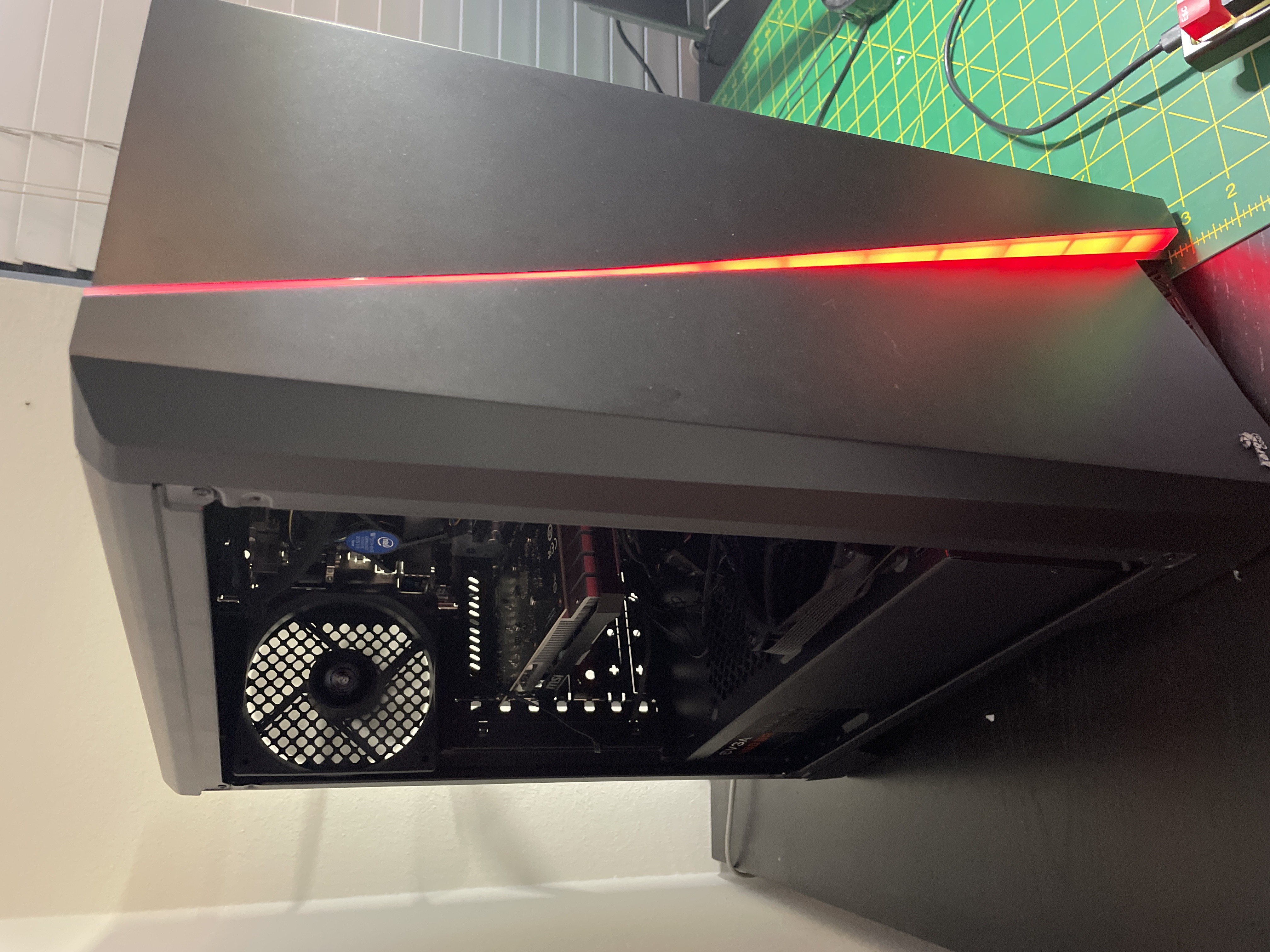 [picture of built and lit up pc]